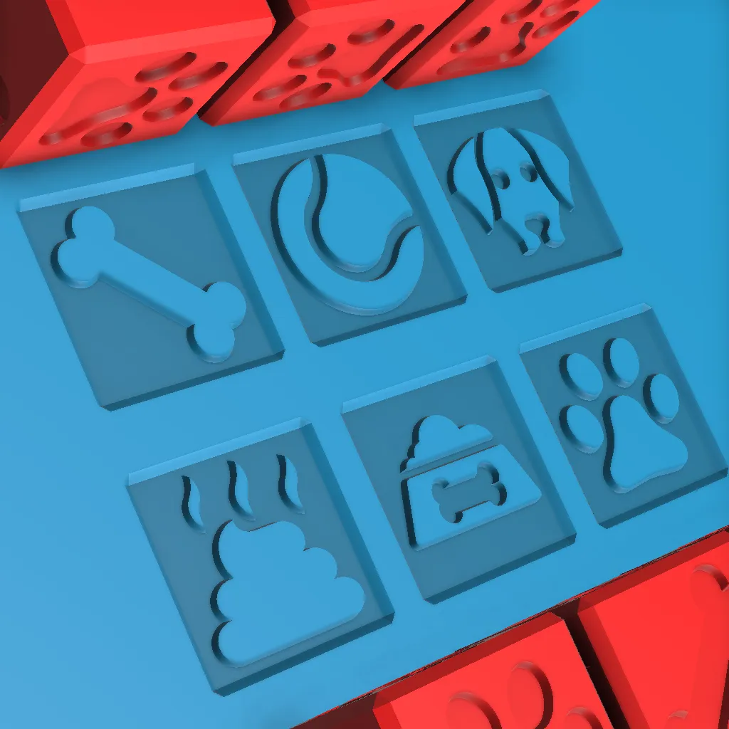 Educational Dog Stamp Cube for playdough and sensory play
