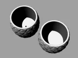 Round Pot Planter, Triangle Pattern  w/Hole  wo/Hole-3