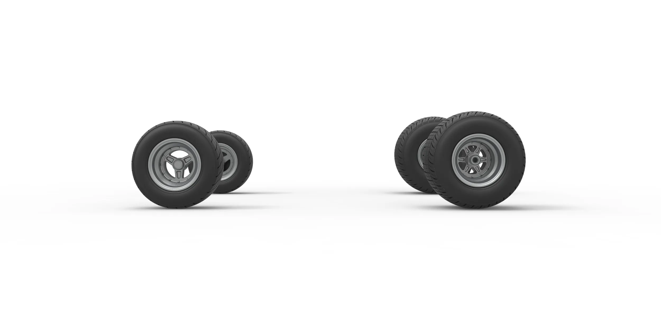 Wheel set of 600 Micro sprint car Scale 1:25