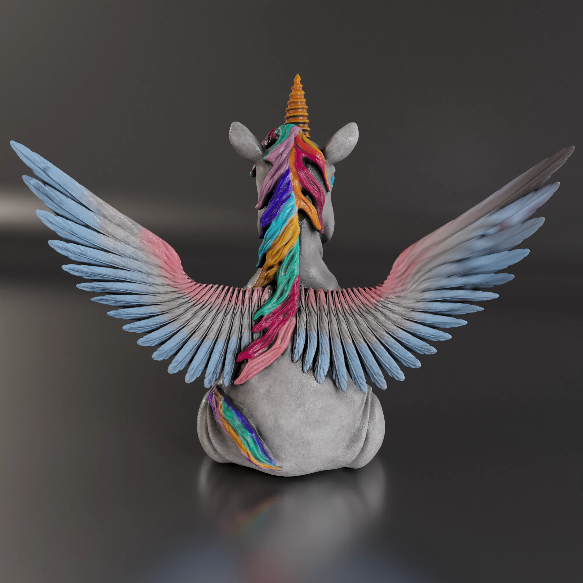 FETTES EINHORN MIT FLÜGELN