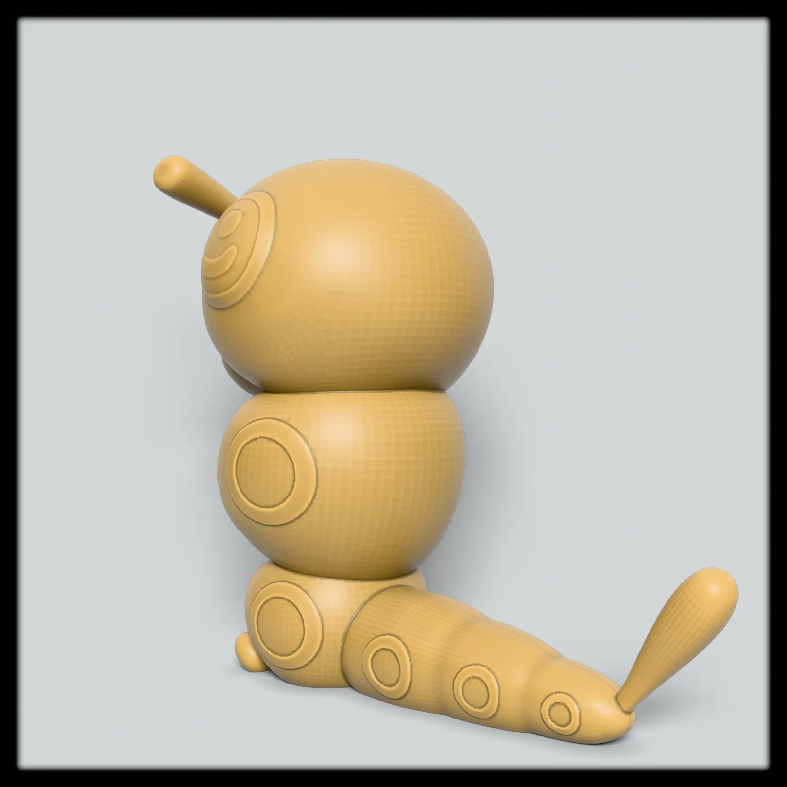 Caterpie 3D Model - Pokémon Fan Art Collectible