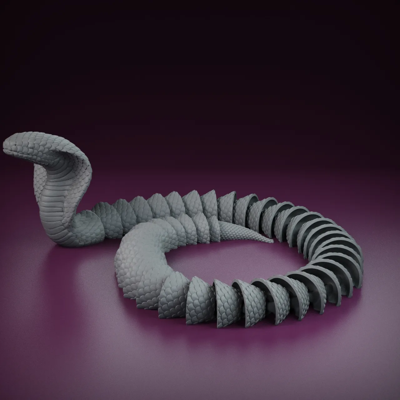 Articulated Flexi Cobra - print-in-place 3D print model