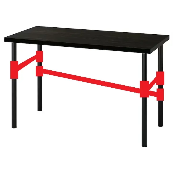 Ikea LAGKAPTEN / ADILS takviyeleri 25mm ahşap dübeller