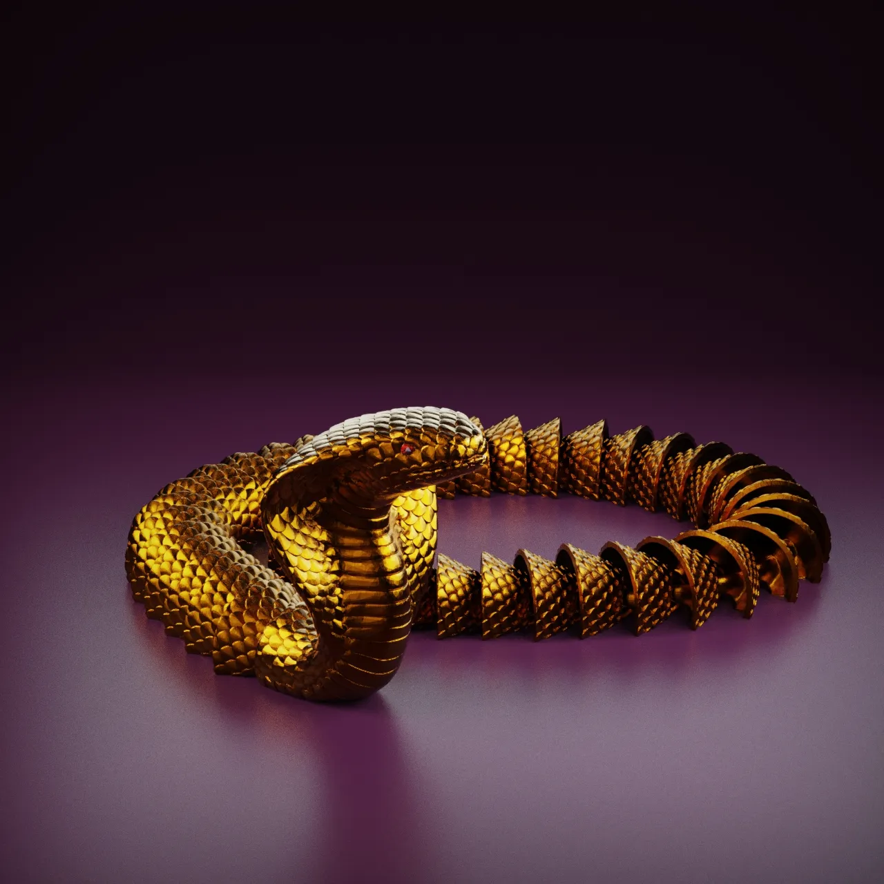 Articulated Flexi Cobra - print-in-place 3D print model