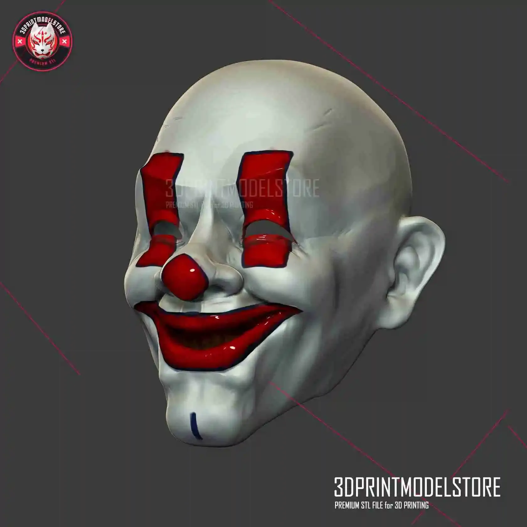 henchmen dark knight clown joker mask costume helmet Modelo de Impressão 3D  in Brinquedos 3DExport