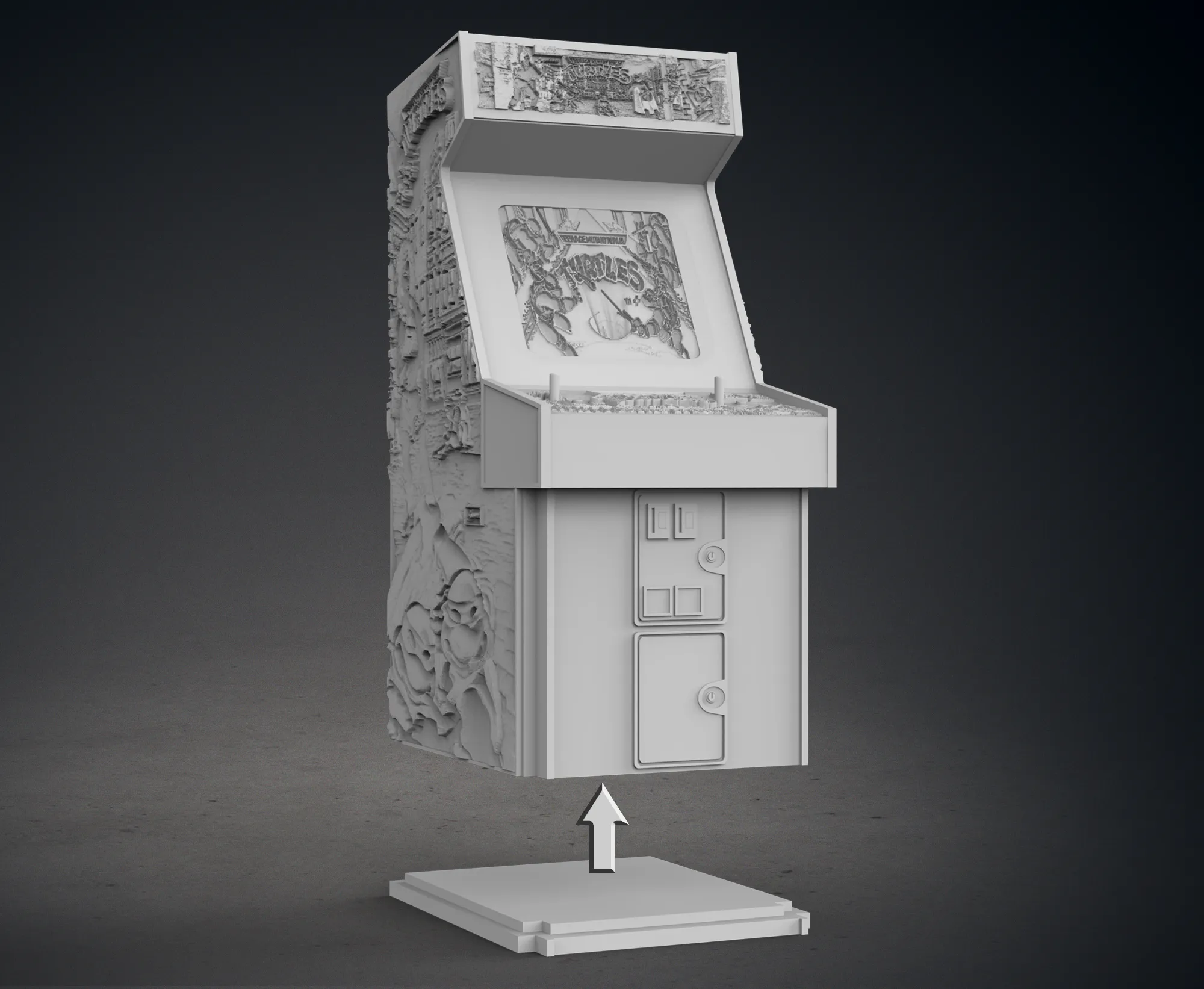 TMNT 1989 Arcade Cabinet with Lithophane