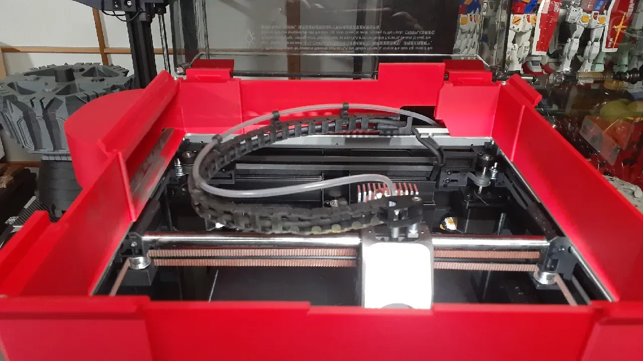 Creality K1 - Hinged Riser and Chain Recess With 15mm Height