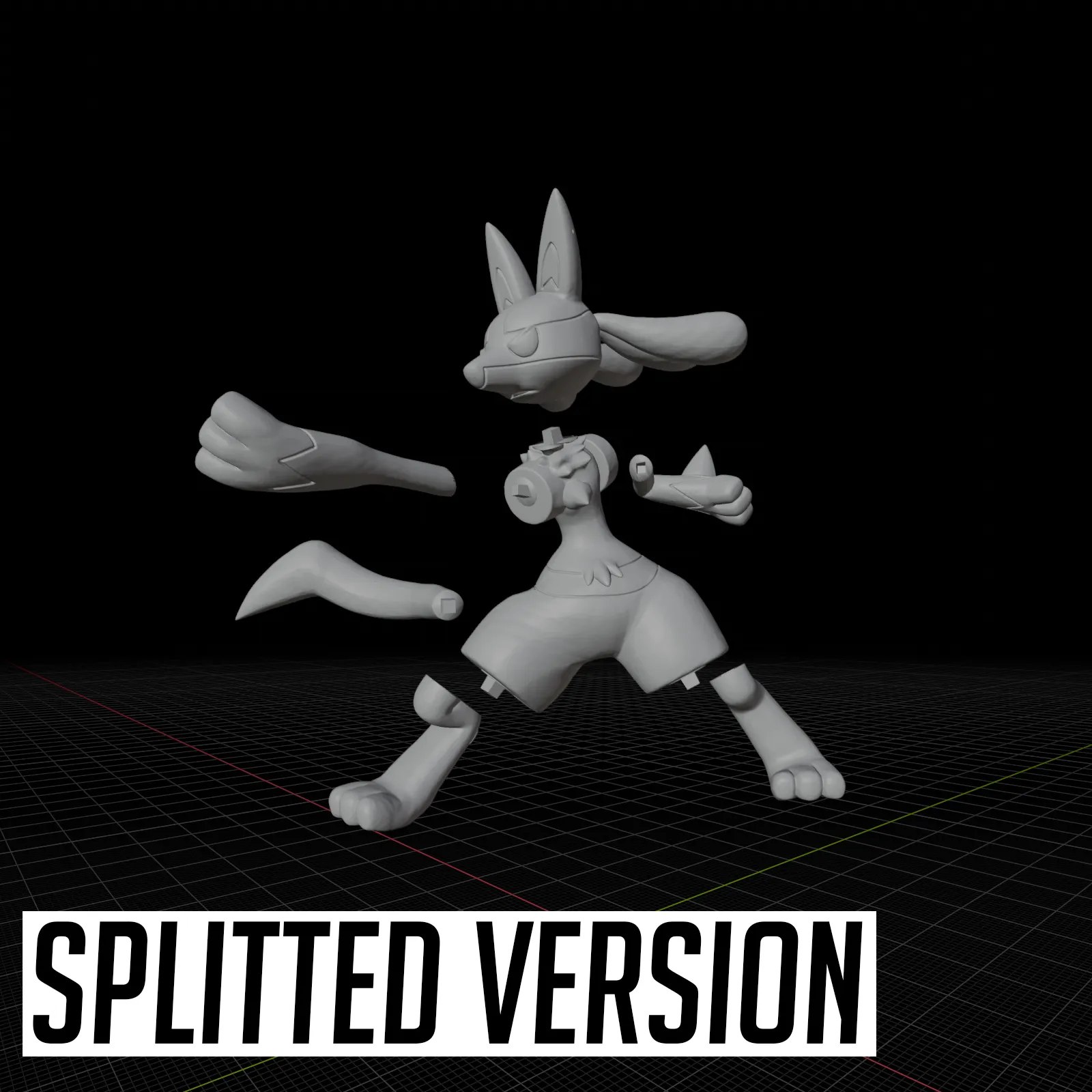 Lucario - (Pokémon) - STL - Impression 3D