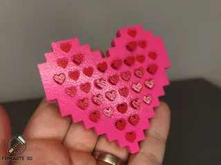 Pixel Heart Push-Pins Set