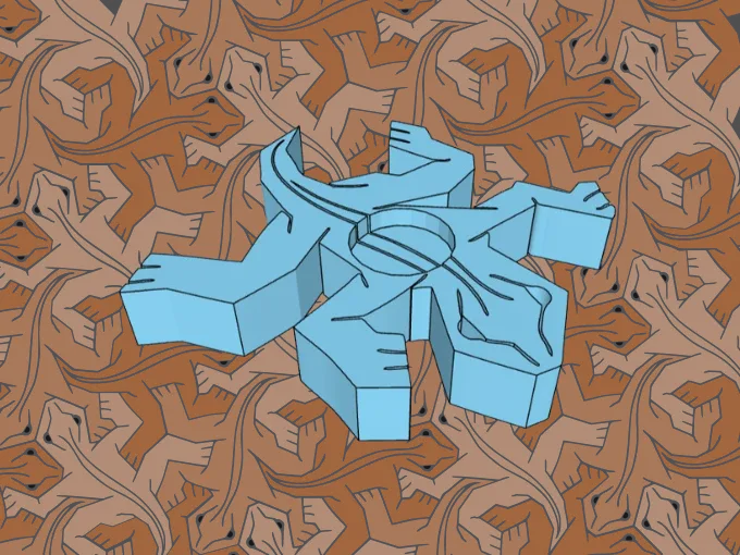 Tessellating Escher Lizard