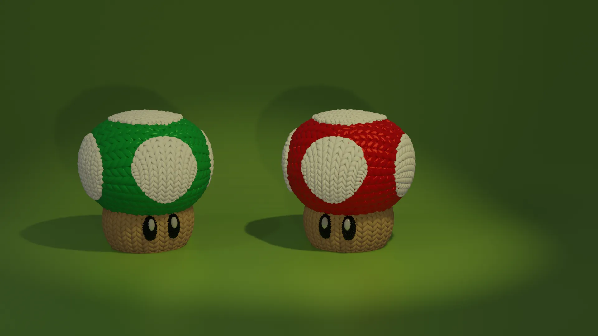 Knitted Crochet Super Mario Mushrom.
