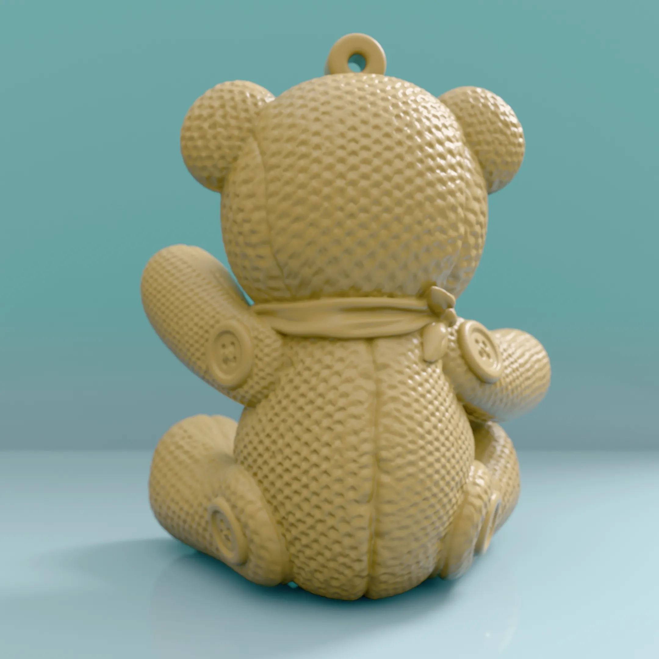 Cute Knitted Bear Sculpture