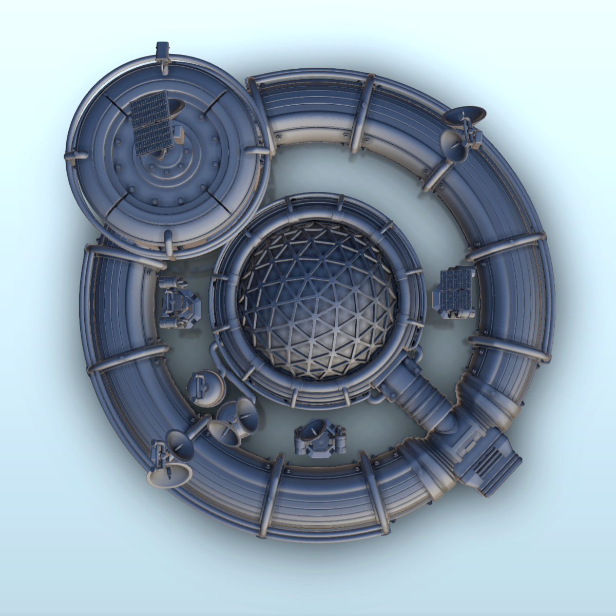 Circular base with tanks - Terrain Scifi Science fiction SF