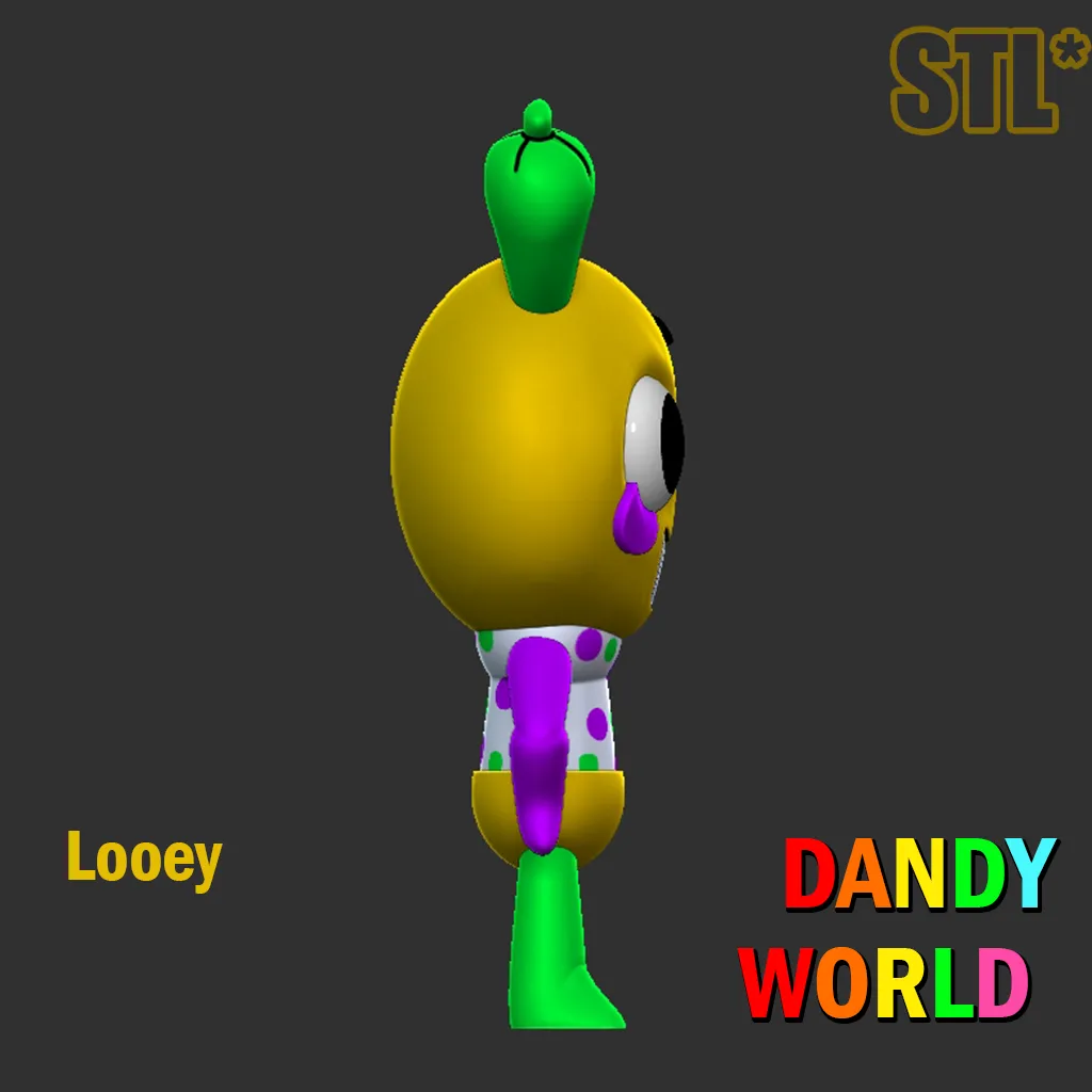 Dandy's World Looey STL 3D Character Fanart