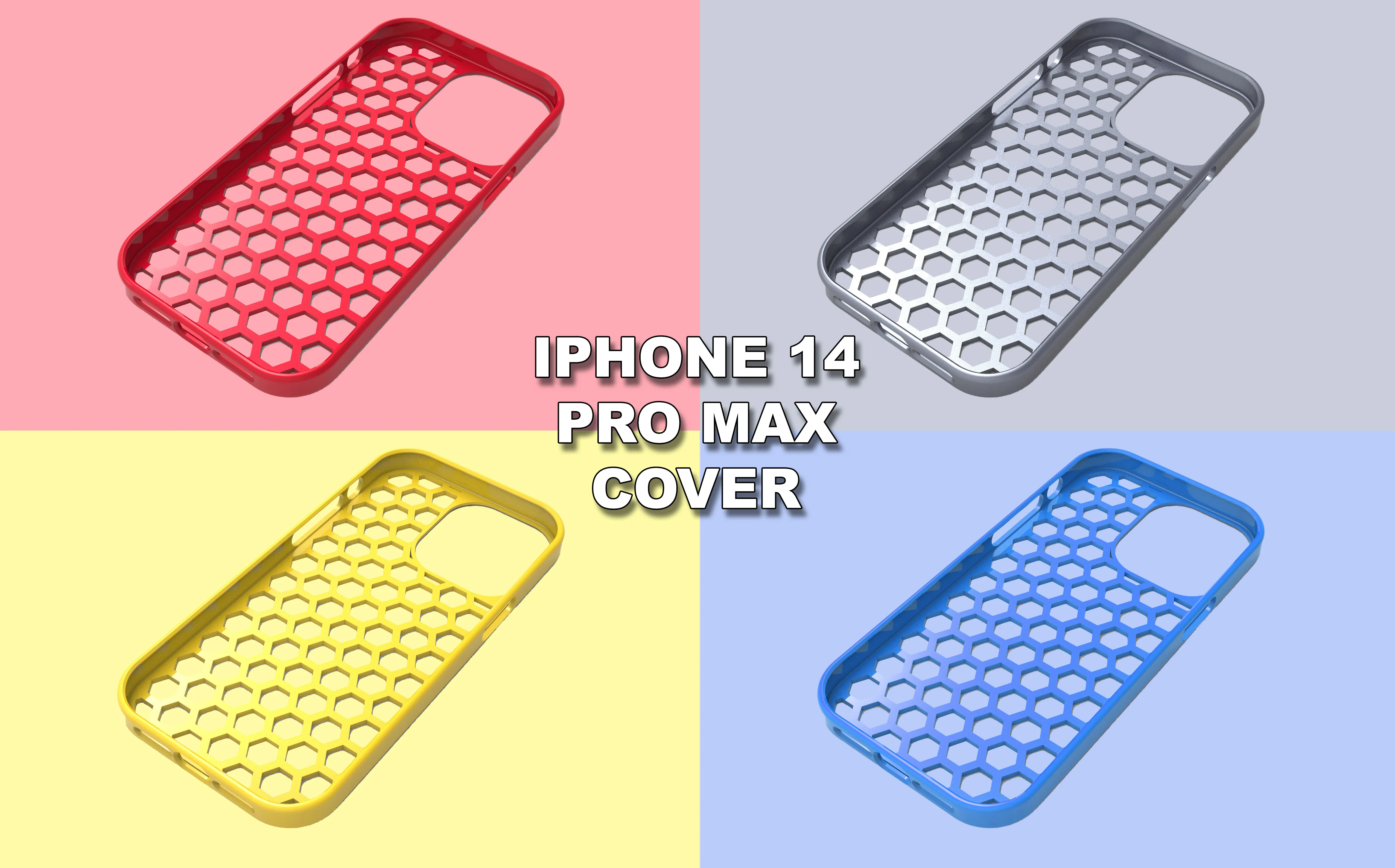 Iphone 14 Pro Max - Cover Case Hexagon design