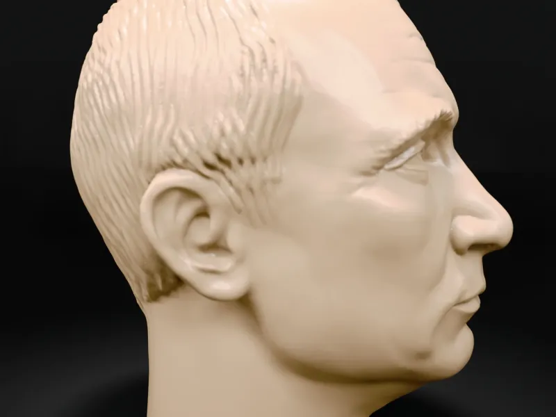 Vladimir Putin Bust: Detailed 3D Sculpture for Display and C