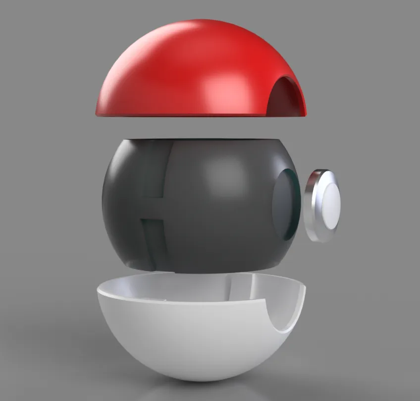 Modular Pokeball - 3D Printable Assembly model