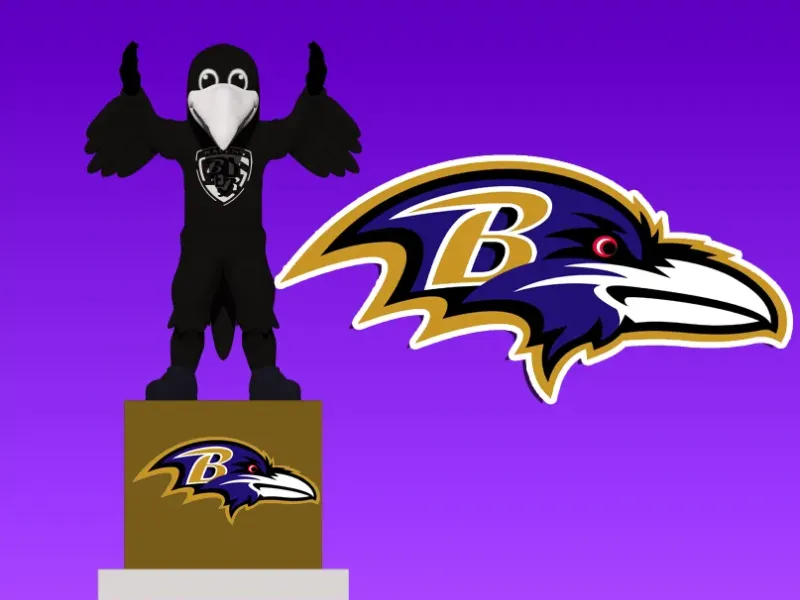 NFL - STATUIA MASCOTĂ BALTIMORE RAVENS - POE - 3D PRINT