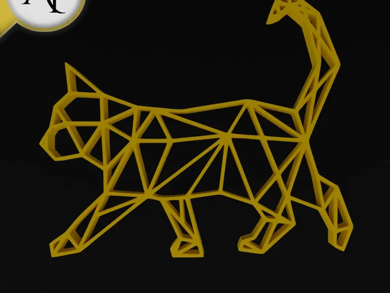 Cat - Geometric - 2D Wall Art Decor