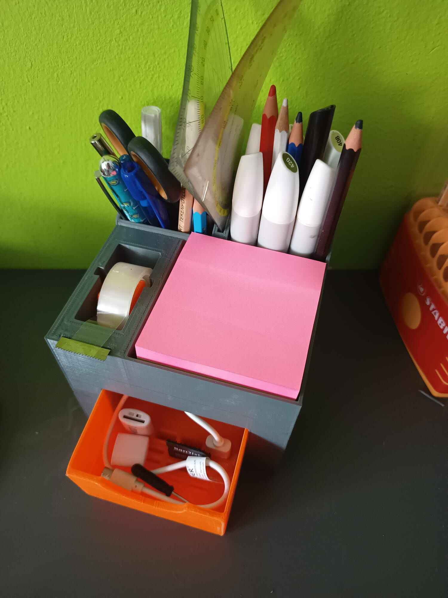 Pen holder, desk organizer