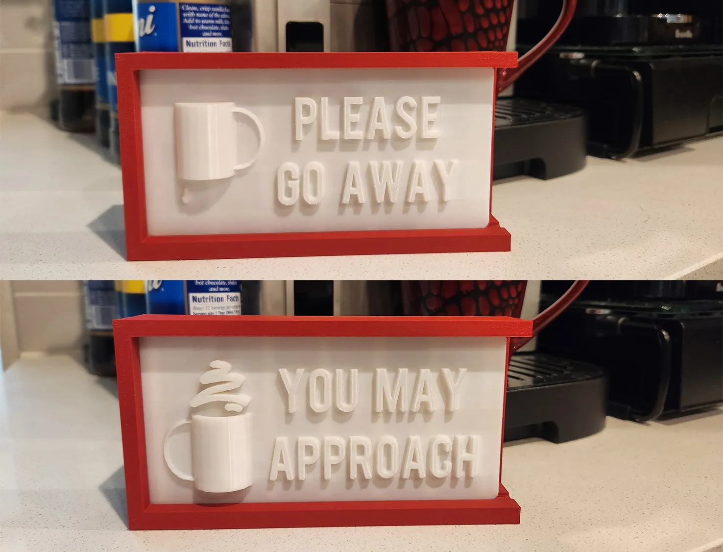 Funny 3D Reversible Coffee Status Sign Set
