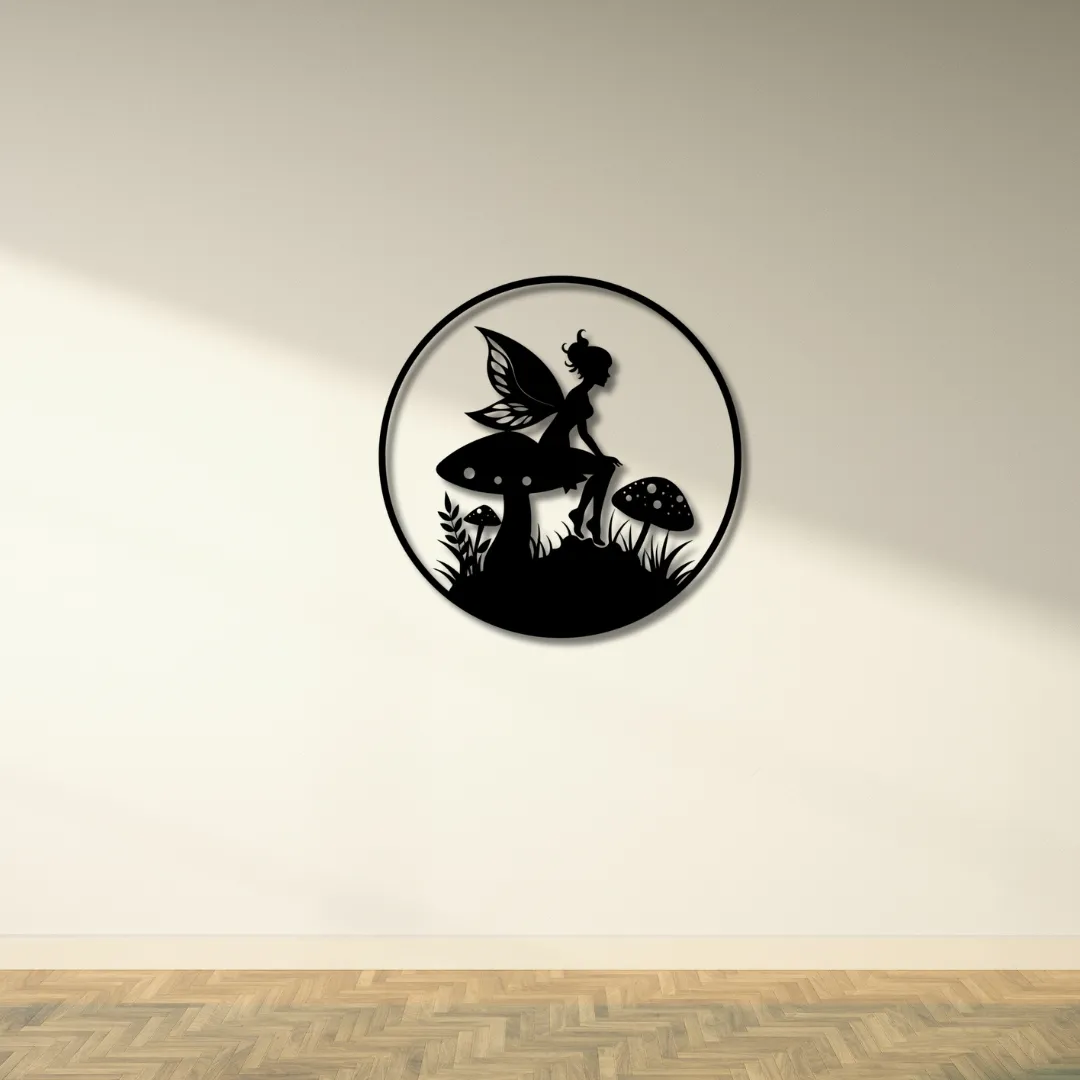 Whimsical Fairy Silhouette Wall Art – 3D Printable Design