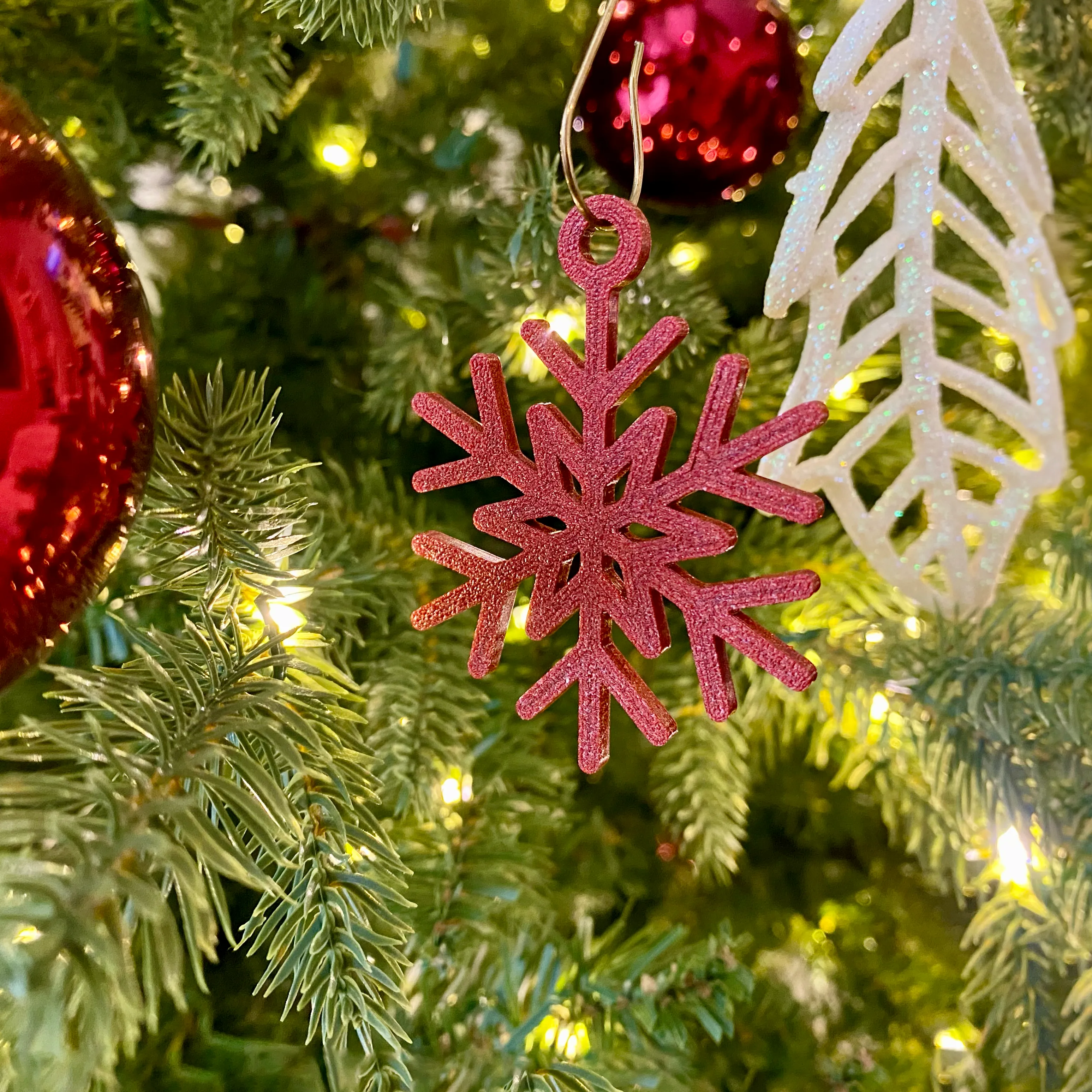 3D Printer Files | 3MF File | Simple Snowflake Christmas Tree Ornament ...