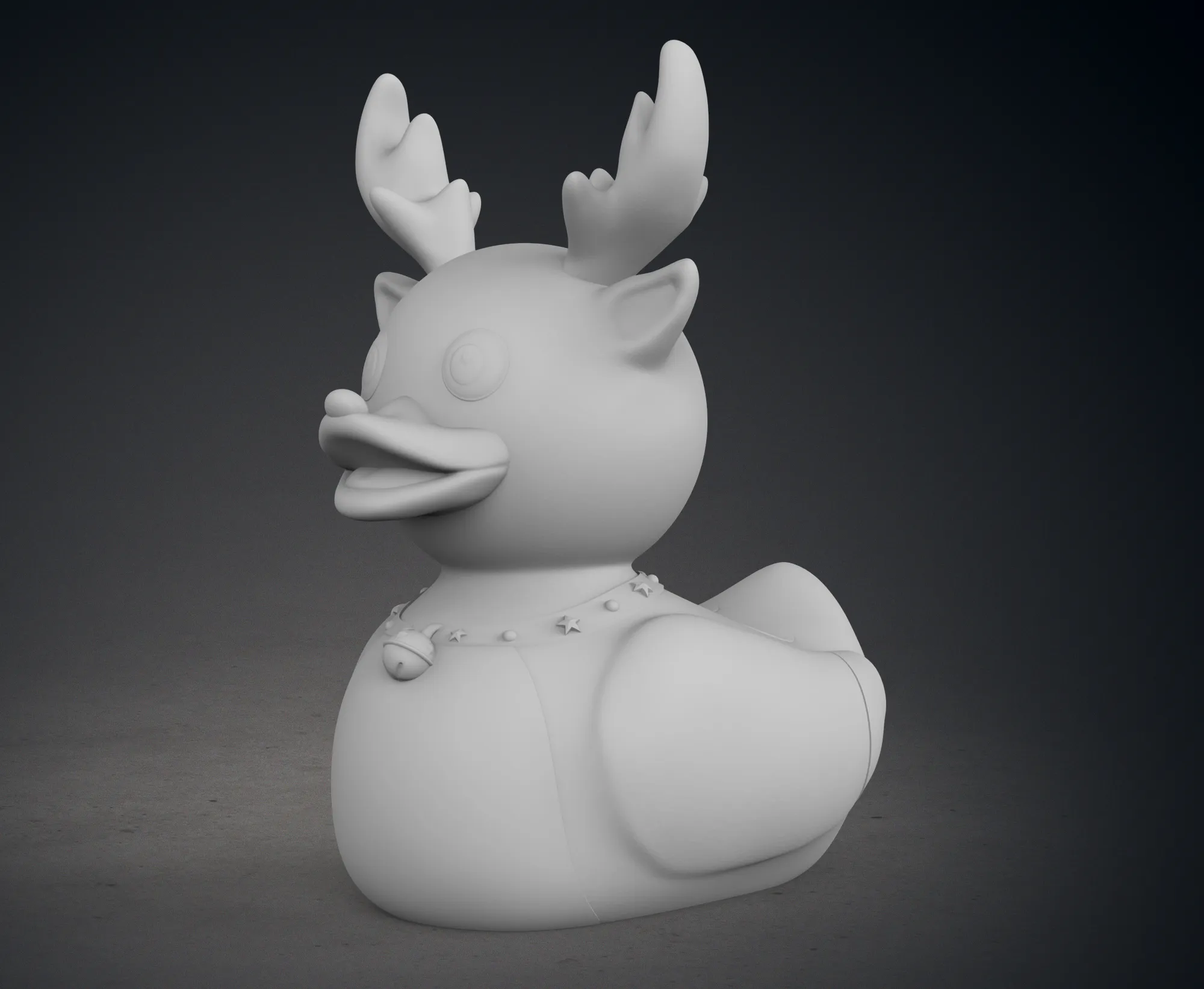 Cute Raindeer Rubber Duck with Christmas Bell