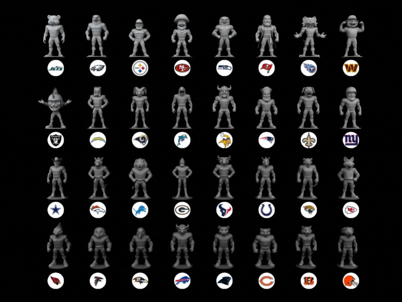 Miniaturas - NFL Mascotas de Equipos-3