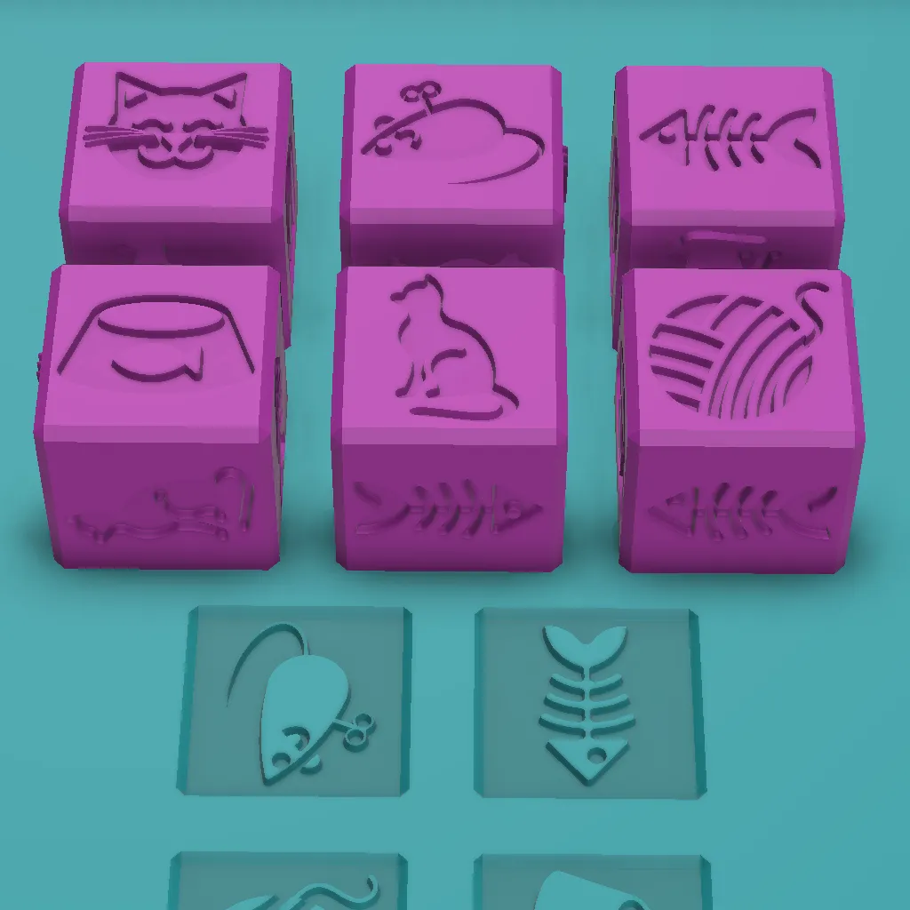 CAT CUBE FOR PLAYDOUGH AND EDUCATIONAL PLAY