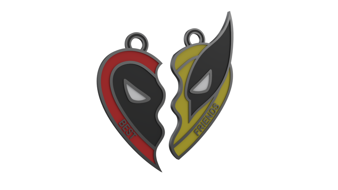 Deadpool and Wolverine Keychain | 3D models download | Creality Cloud