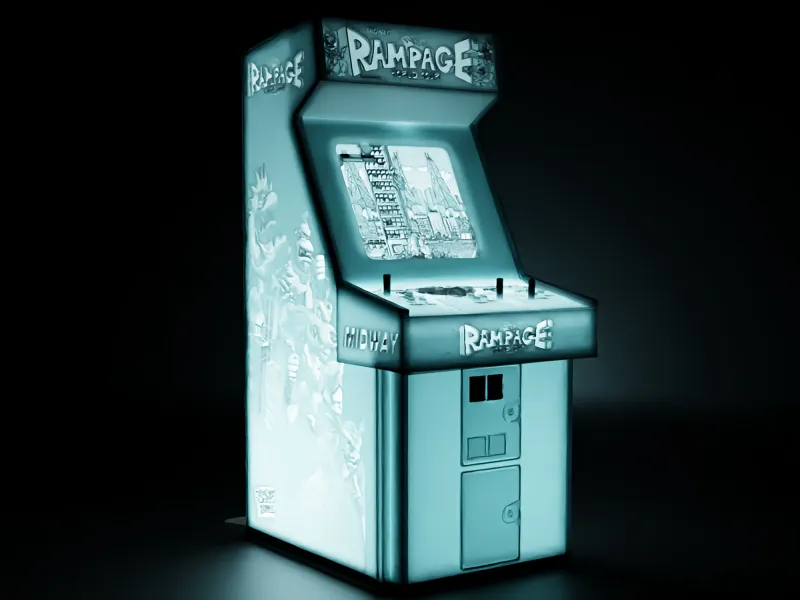Игровой автомат Rampage World Tour с литофаном