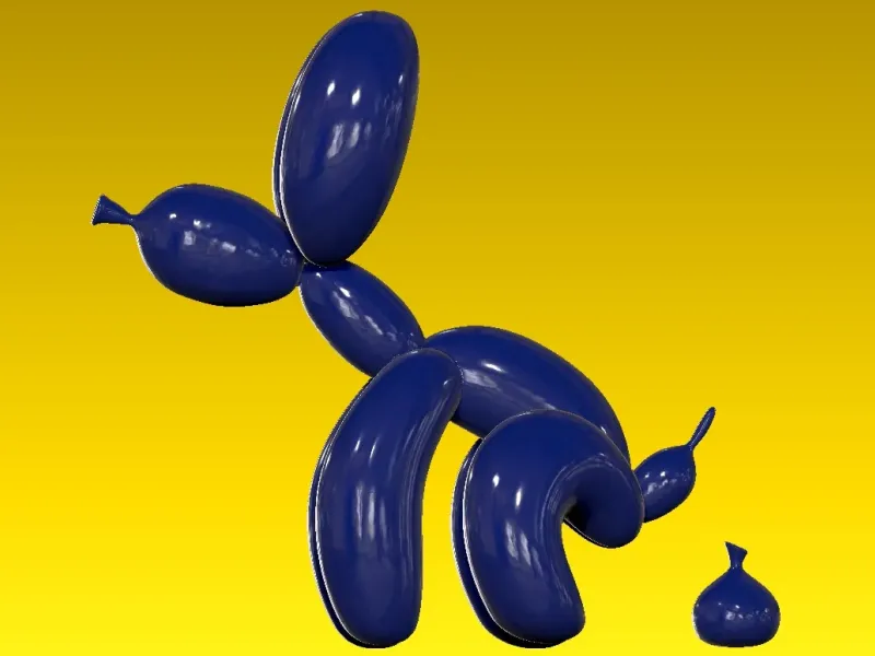 Animals Figurine Resin Cute Balloon Dog  - 3D print