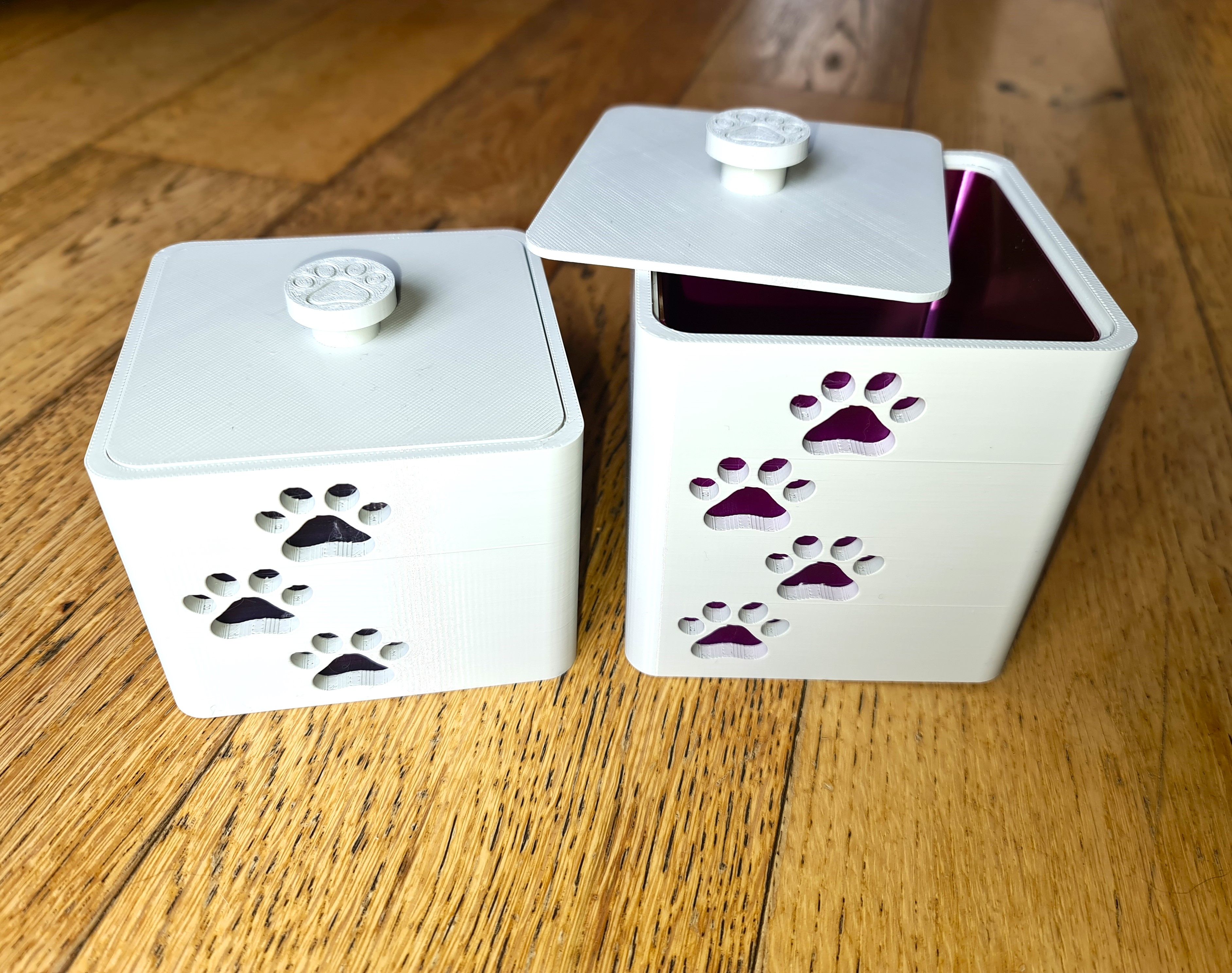 Dog Cat Pet Paw Print Box storage cube with colour insert 3D models