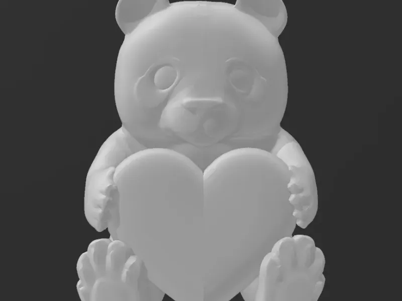 Panda with heart