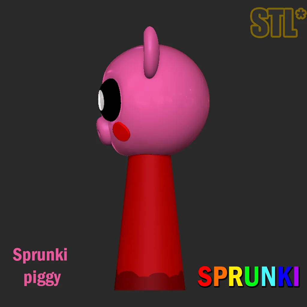Sprunki Incredibox 3D Model Sprukni piggy STL 3D Character