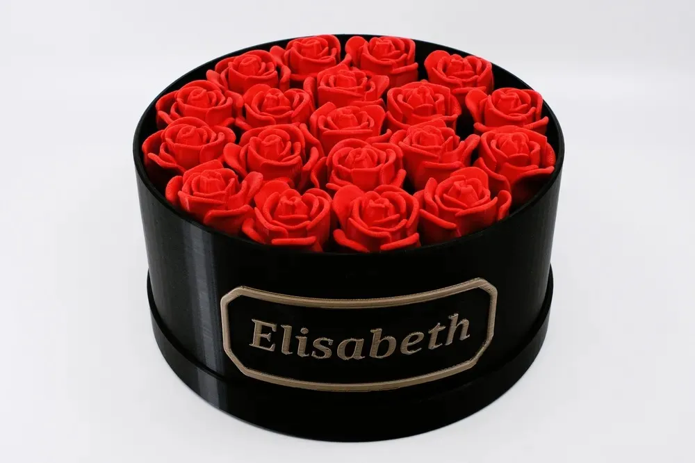 Box Of Everlasting Roses With Custom Name Tag