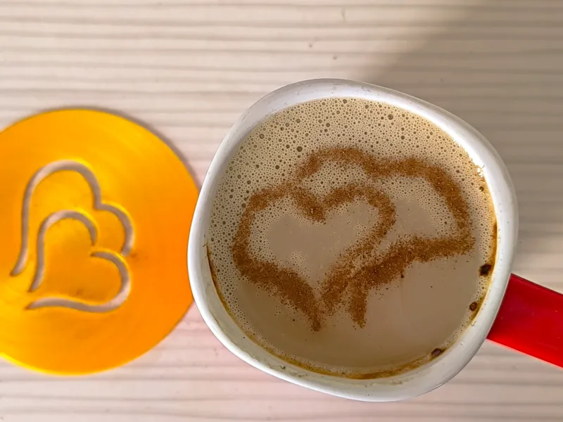 Estêncil para arte em latte