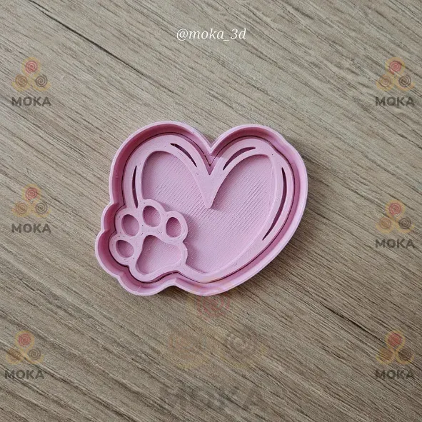 Cortador de galletas corazon huella perro mascota San Valent