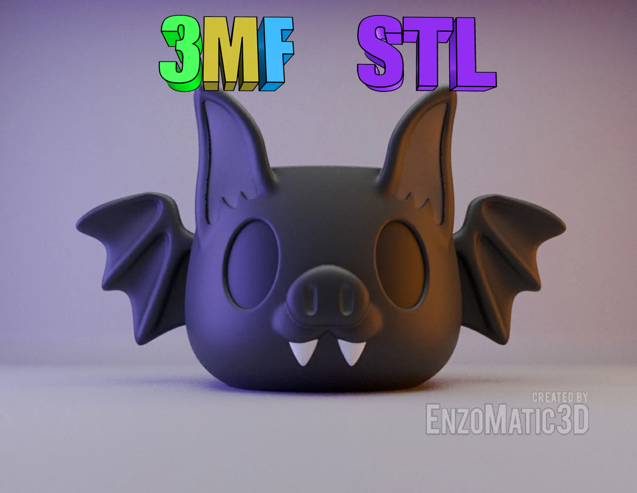 bat flower pot planter pencil holder STL 3MF