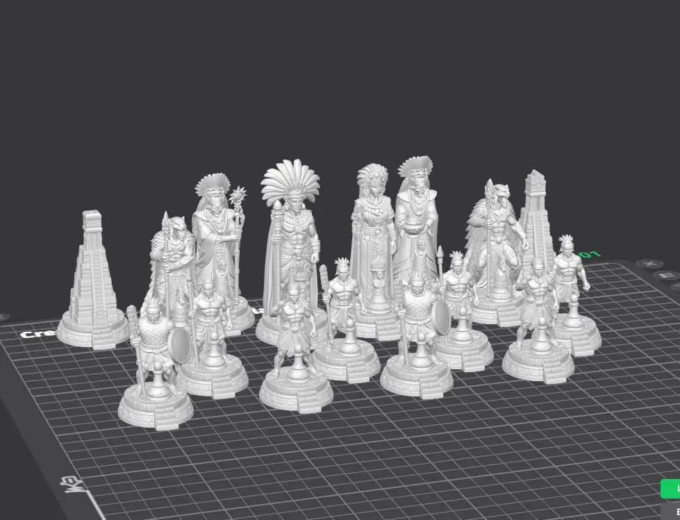 Historical Mayan Empire Chess Set 3MF - STL-7