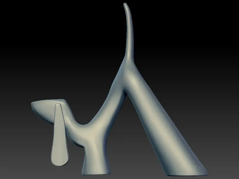 Sketch dog statue - Decor - 3D print