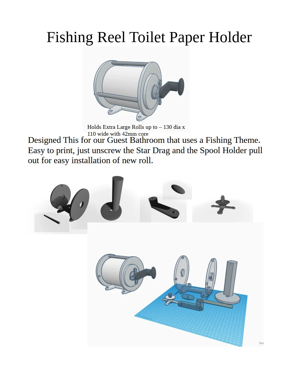 Fishing Reel Toilet Paper Holder
