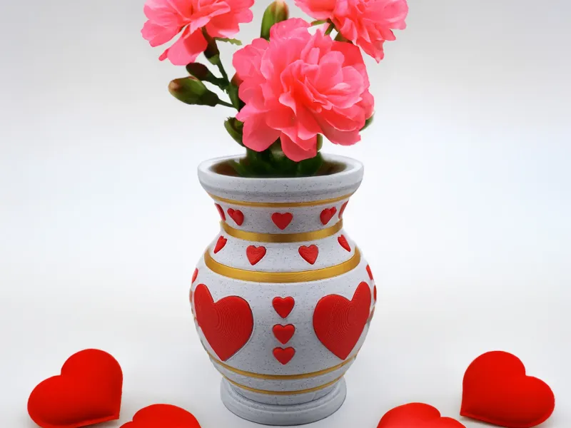 Heart Vase Valentines Blooming Love