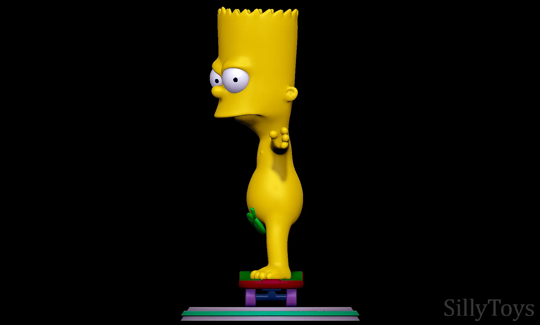 Bart Simpson Skating Naked - The Simpsons