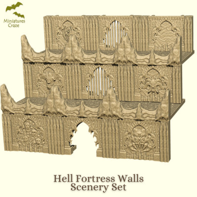 Hell Walls Modular Set 3d model