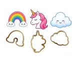 Unicorn, rainbow, cloud shape cookie cutter, whimsical-7