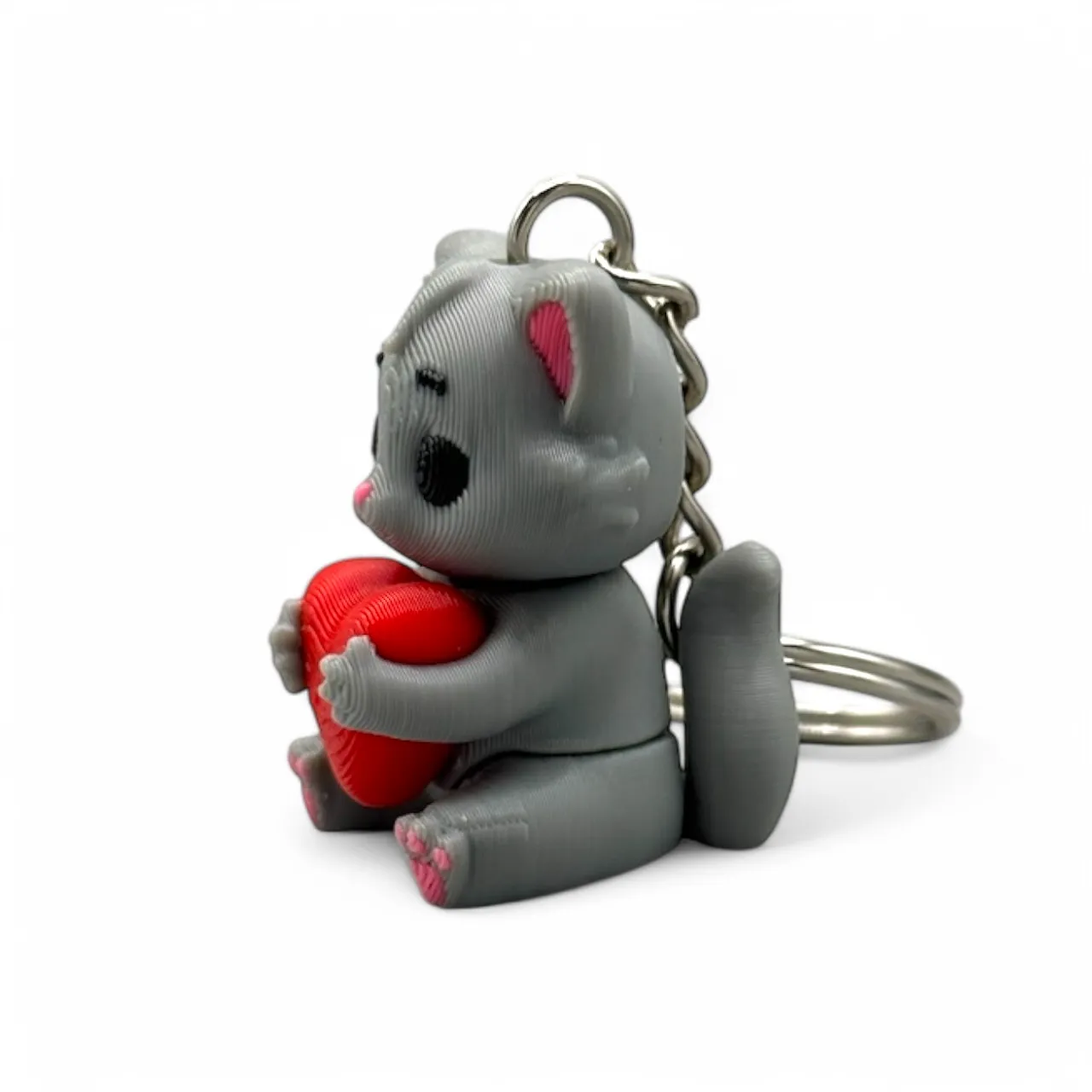 Cat Holding Heart – Flexy & Figurine Keychain Charm