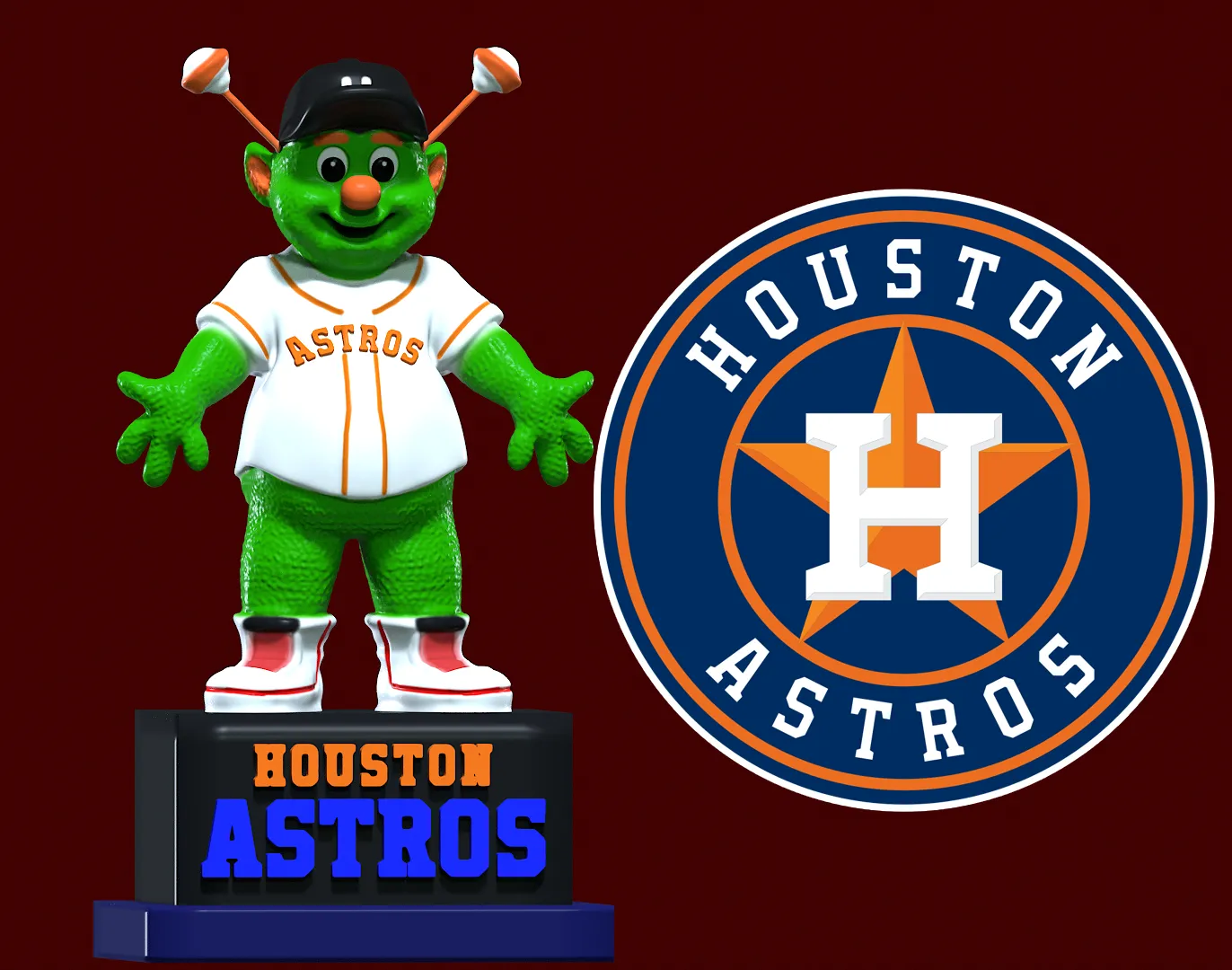 MLB - ORBIT - Houston Astros mascot statue - 3d print