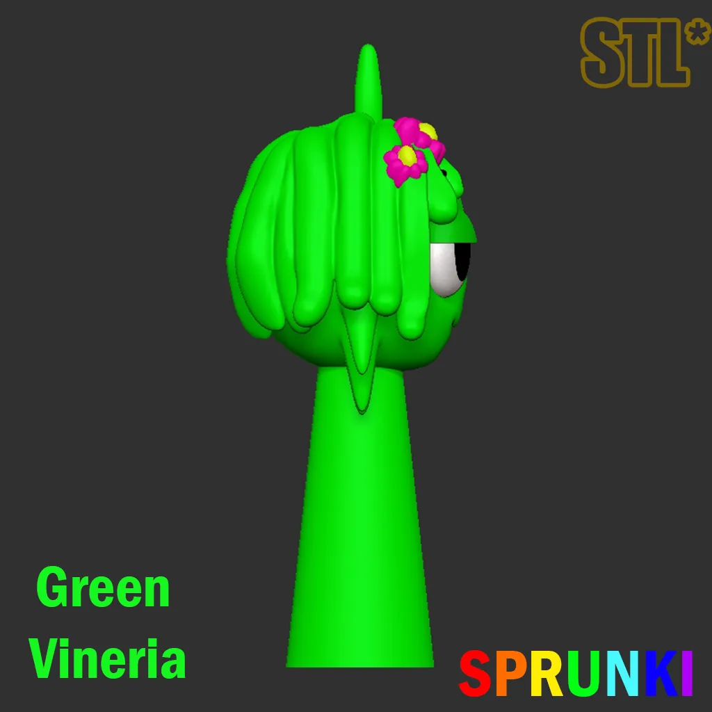 Sprunki Incredibox Green Vineria Sprunki STL 3D Character Fa
